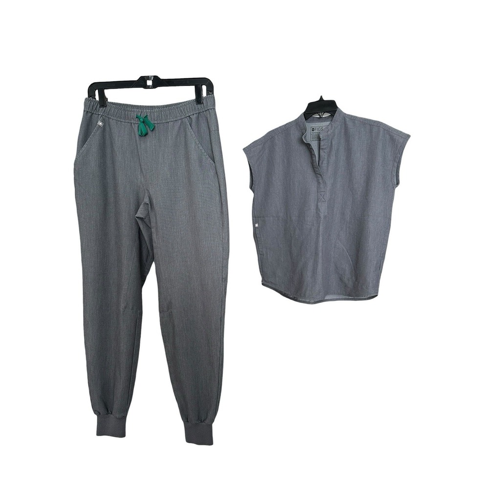 FIGS Scrubs Set Gray Technical Collection Pants Zamora S Top Rafaela XS #BBB9-5